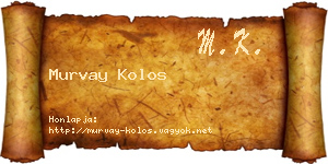 Murvay Kolos névjegykártya